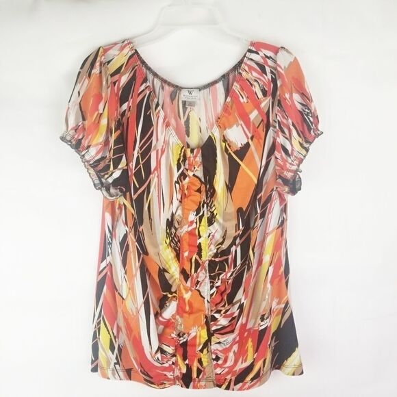 Worthington Stretch Peasant Style Top. Size 1X. - Picture 1 of 8